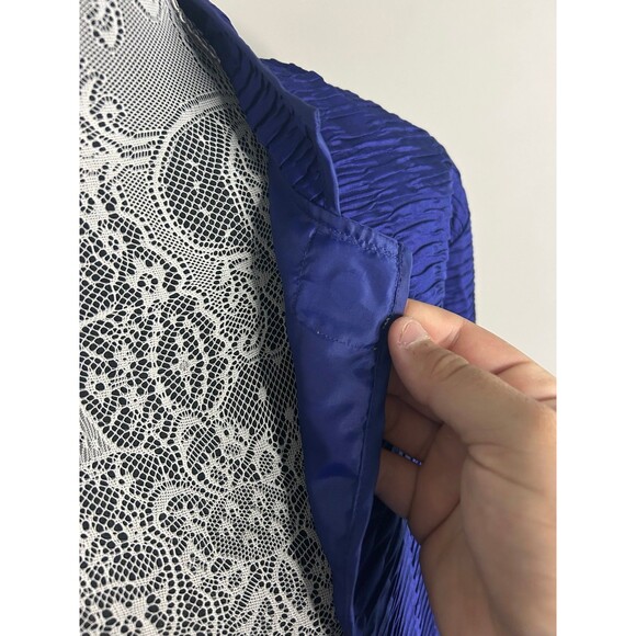 Chicos Womens 100% Silk Textured Jacket Size 0 US Blue Art to Wear Boho - Picture 5 of 7